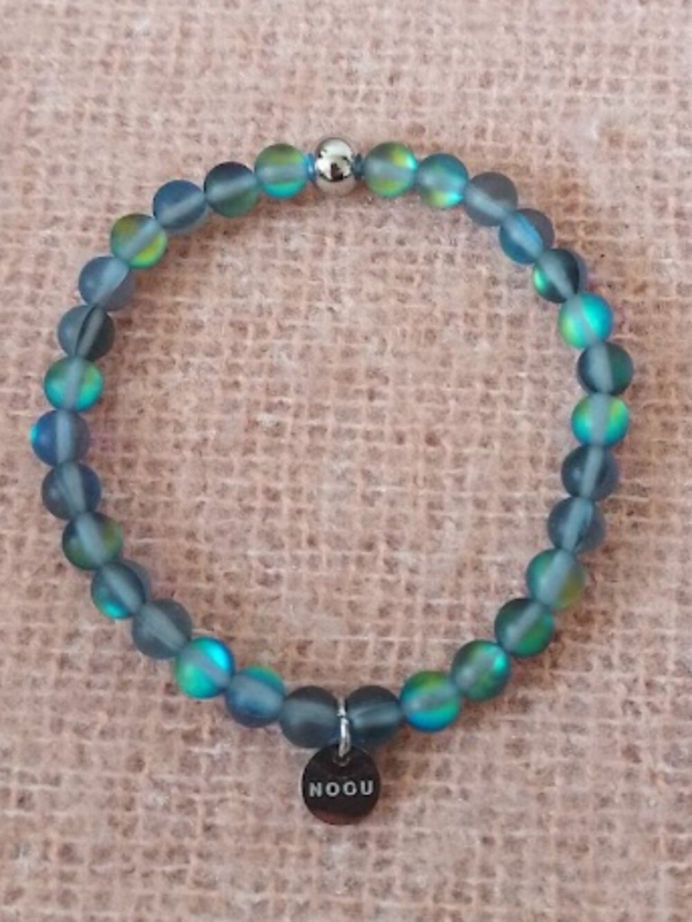 NOGU Mermaid Irridescent Glow Glass Bead Bracelet Purple/Blue/Green